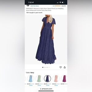 Navy Blue V Neck Dress